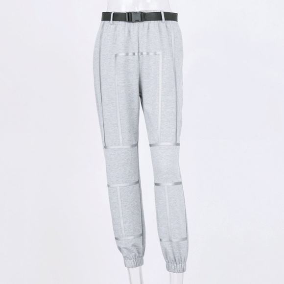 Grey Reflective Stripe Joggers - Picture 4 of 4